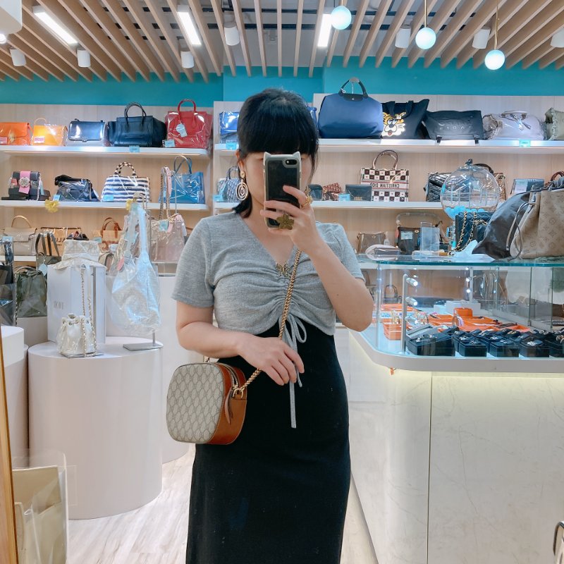 MS0703 Gucci 古馳迷你鏈條相機包 帆布 咖啡色金扣 GG Supreme Camera Chain Shoulder Bag Mini Canvas Brown x GHW-1