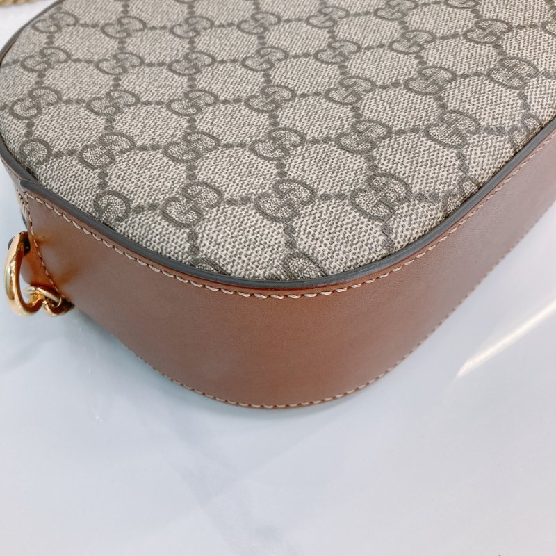 MS0703 Gucci 古馳迷你鏈條相機包 帆布 咖啡色金扣 GG Supreme Camera Chain Shoulder Bag Mini Canvas Brown x GHW-6