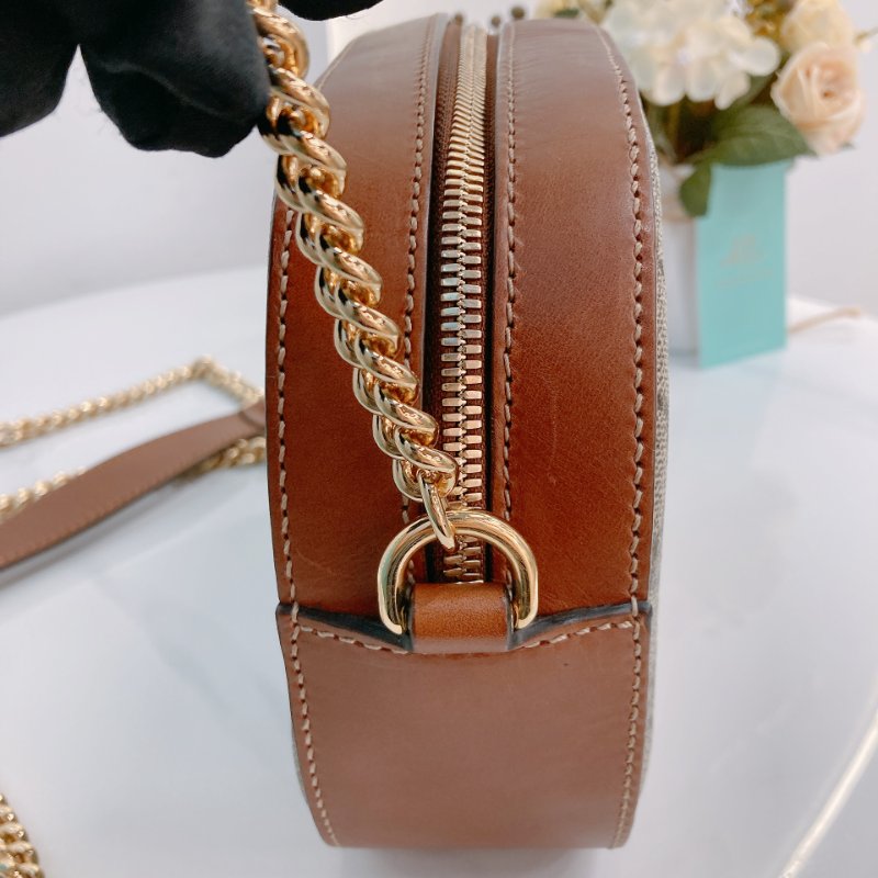 MS0703 Gucci 古馳迷你鏈條相機包 帆布 咖啡色金扣 GG Supreme Camera Chain Shoulder Bag Mini Canvas Brown x GHW-13