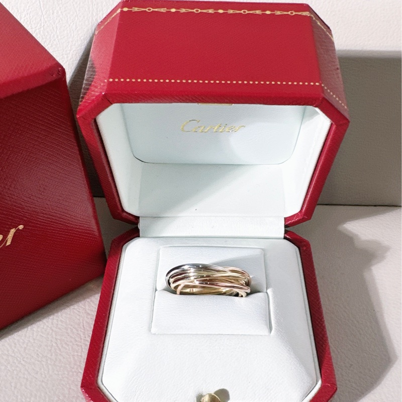 Cartier卡地亞 Trinity三色金七環戒指 52 號-1