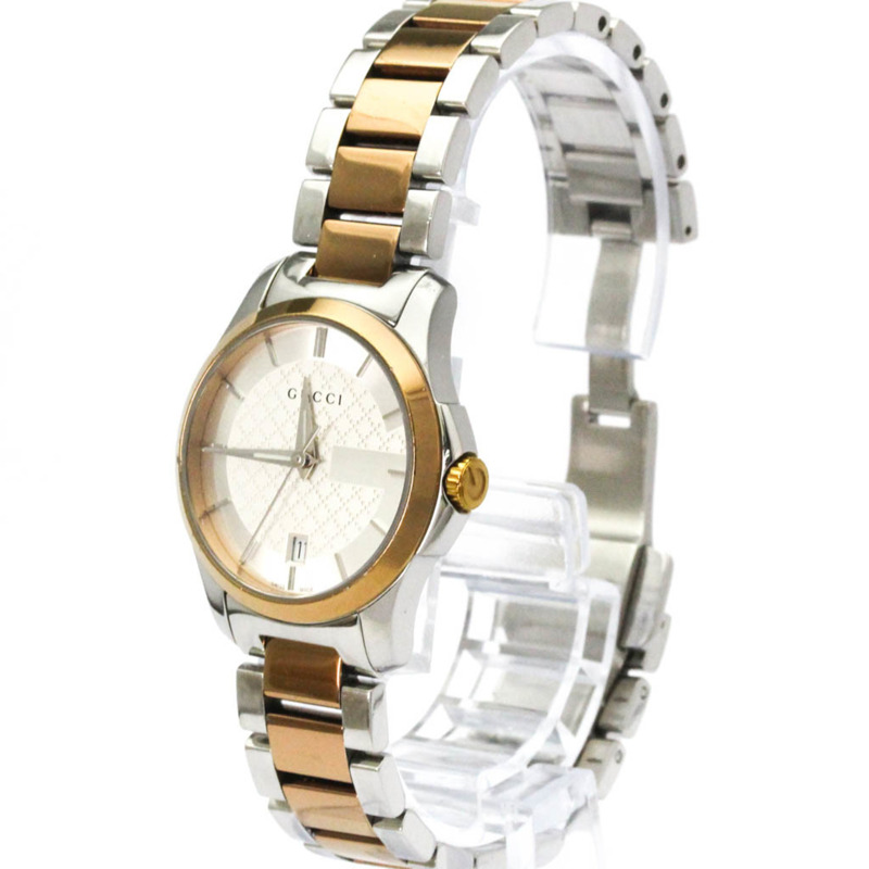 GUCCI G-Timeless 粉紅鍍金精鋼石英女士腕錶 YA126528 126.5-1
