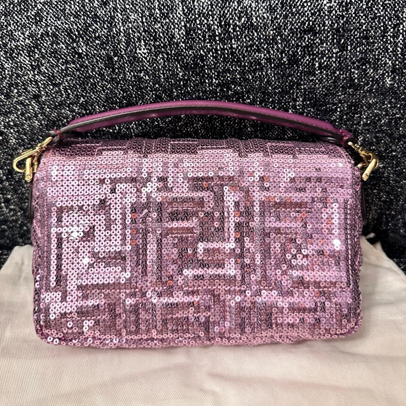 99新💗Fendi Baguette亮片手袋 斜背包 金扣2019年❤️正品保障-2