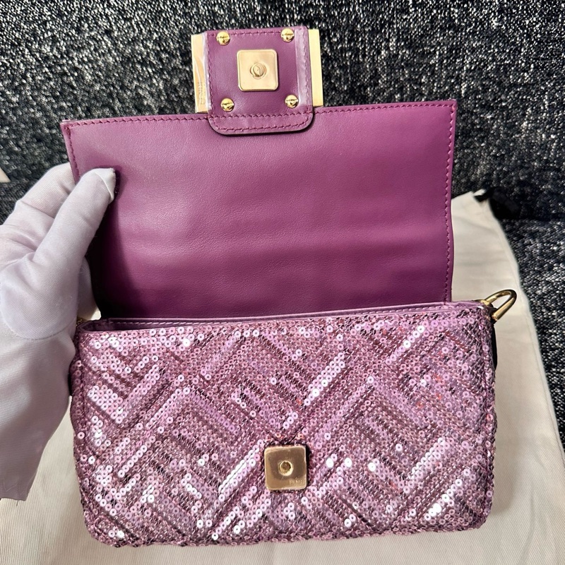 99新💗Fendi Baguette亮片手袋 斜背包 金扣2019年❤️正品保障-4