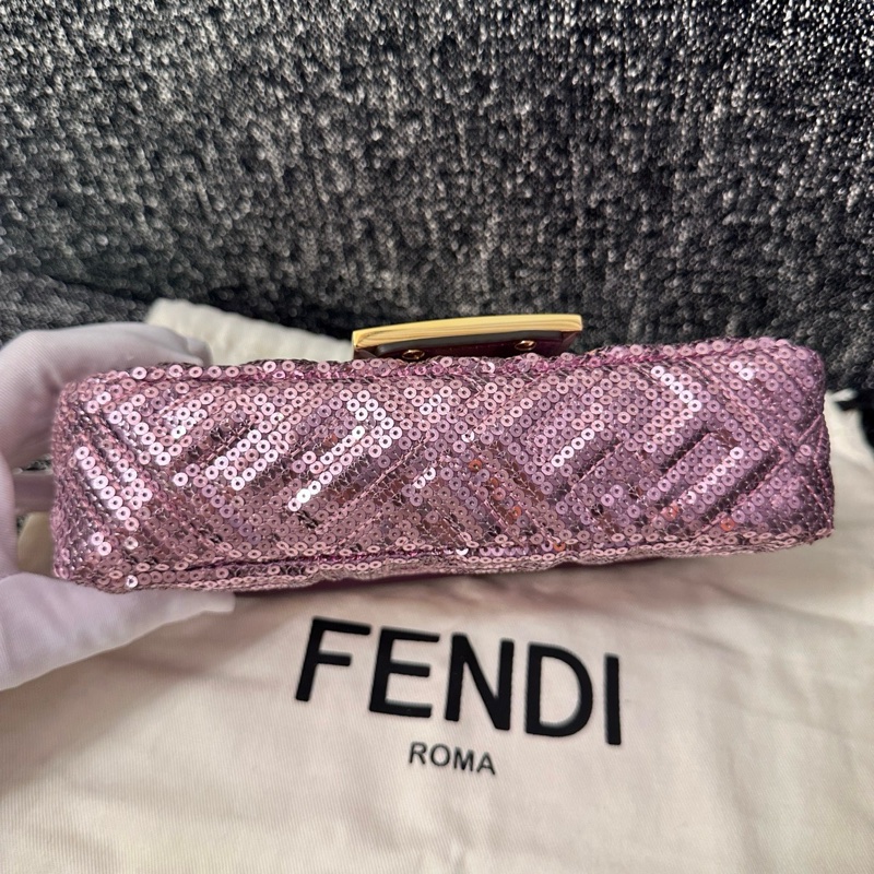 99新💗Fendi Baguette亮片手袋 斜背包 金扣2019年❤️正品保障-6