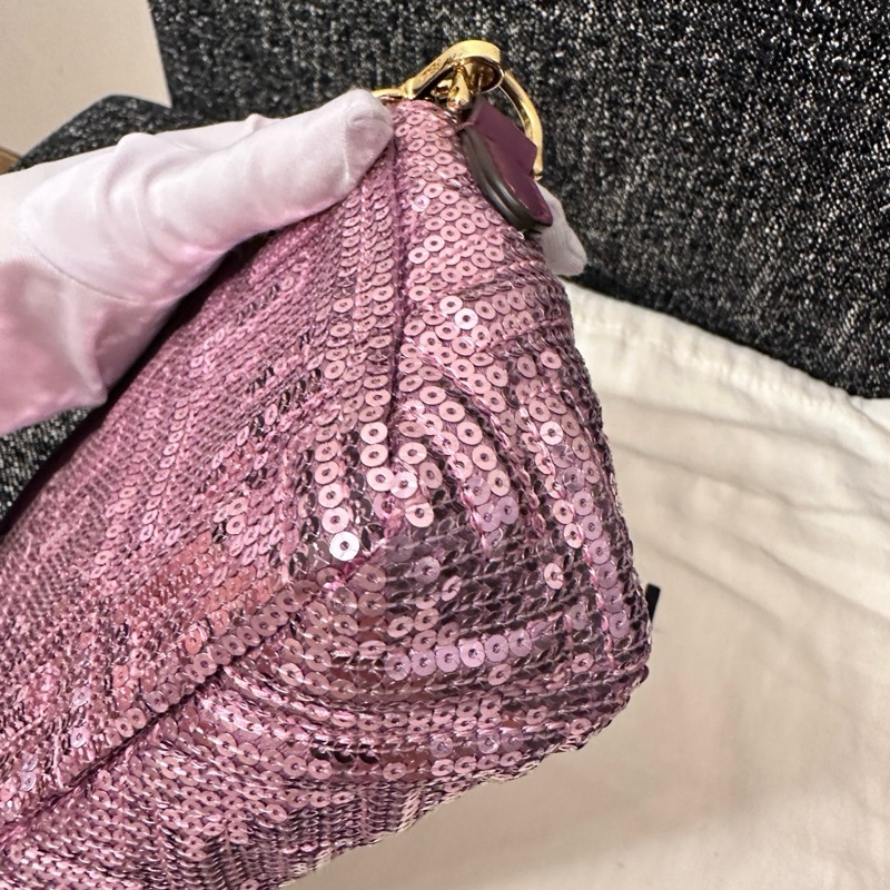99新💗Fendi Baguette亮片手袋 斜背包 金扣2019年❤️正品保障-7