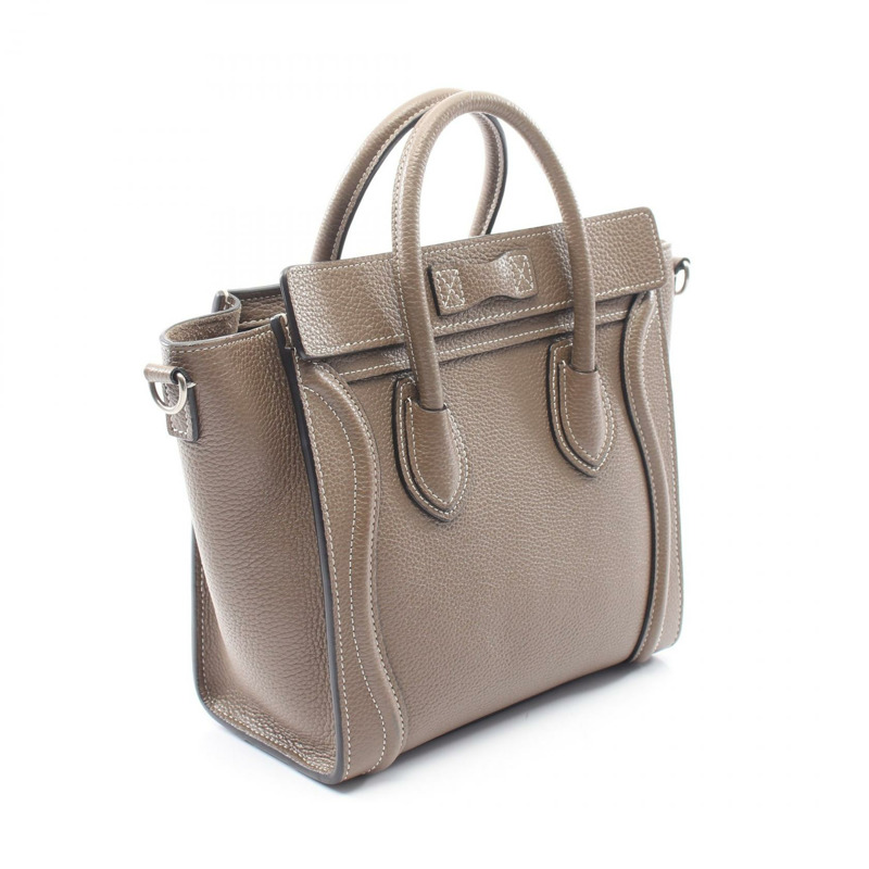 CELINE Luggage Nano Shopper 單肩斜背包 189243 皮革 米色 二手-1