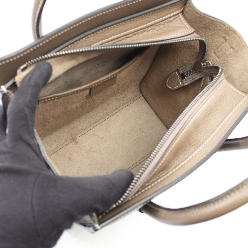 CELINE Luggage Nano Shopper 單肩斜背包 189243 皮革 米色 二手-2