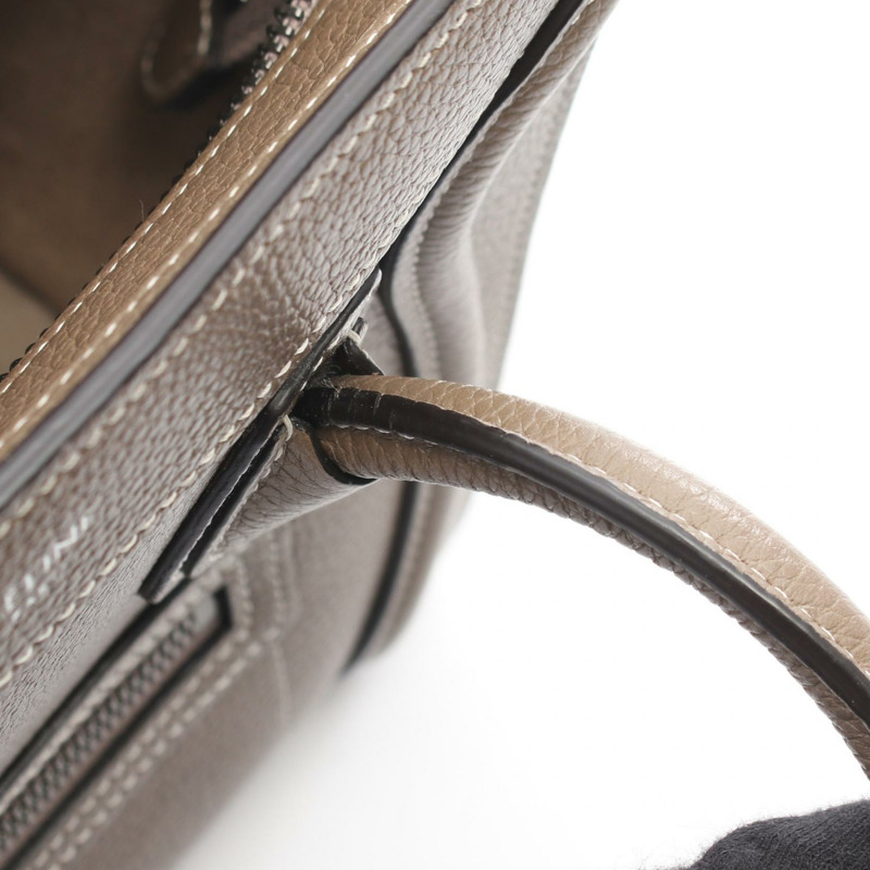 CELINE Luggage Nano Shopper 單肩斜背包 189243 皮革 米色 二手-6