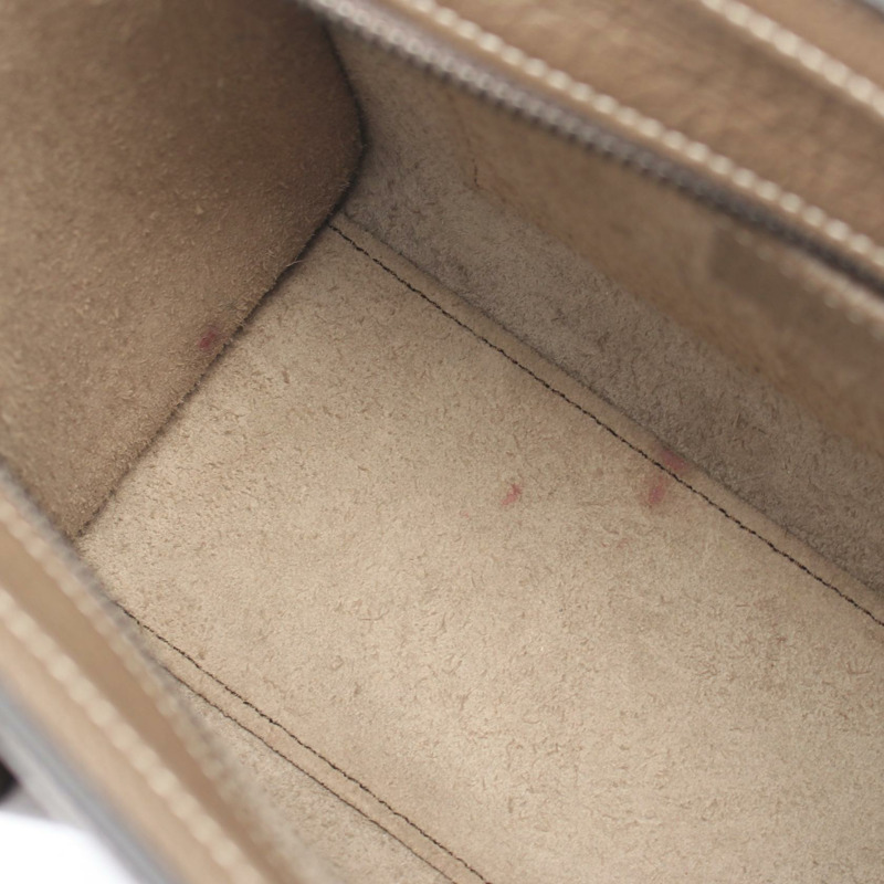 CELINE Luggage Nano Shopper 單肩斜背包 189243 皮革 米色 二手-7
