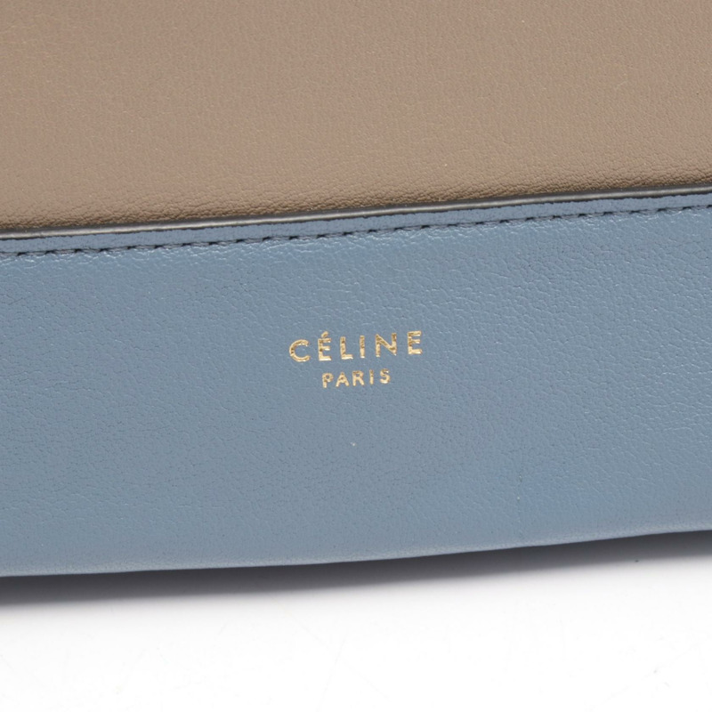 CELINE Frame 中型單肩包,皮革材質,米藍色,二手女款-3