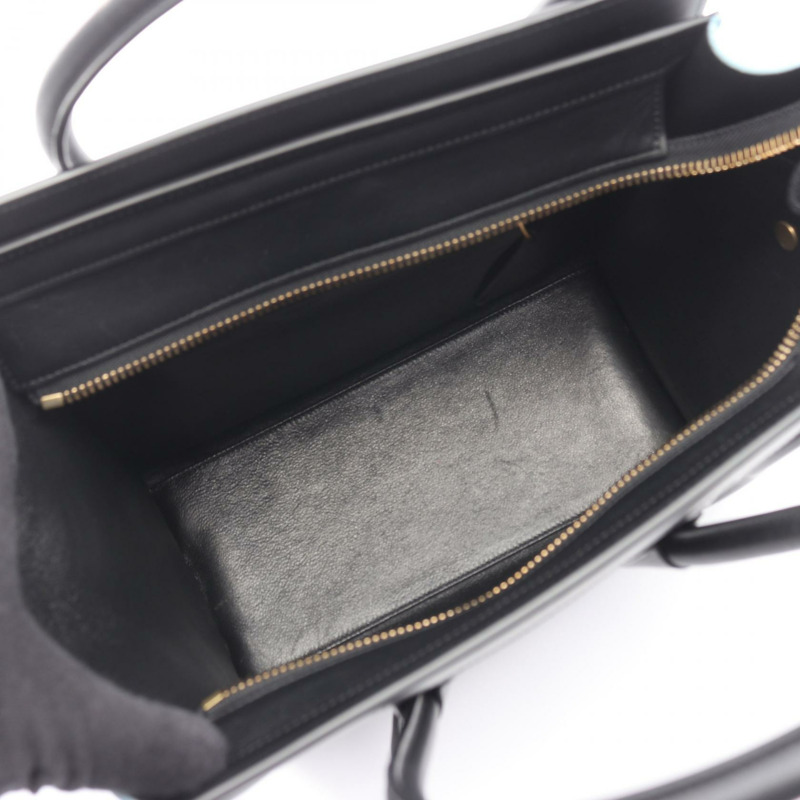 CELINE Luggage Micro Shopper 手提包,皮革材質,海軍藍/黑色,二手女款-2
