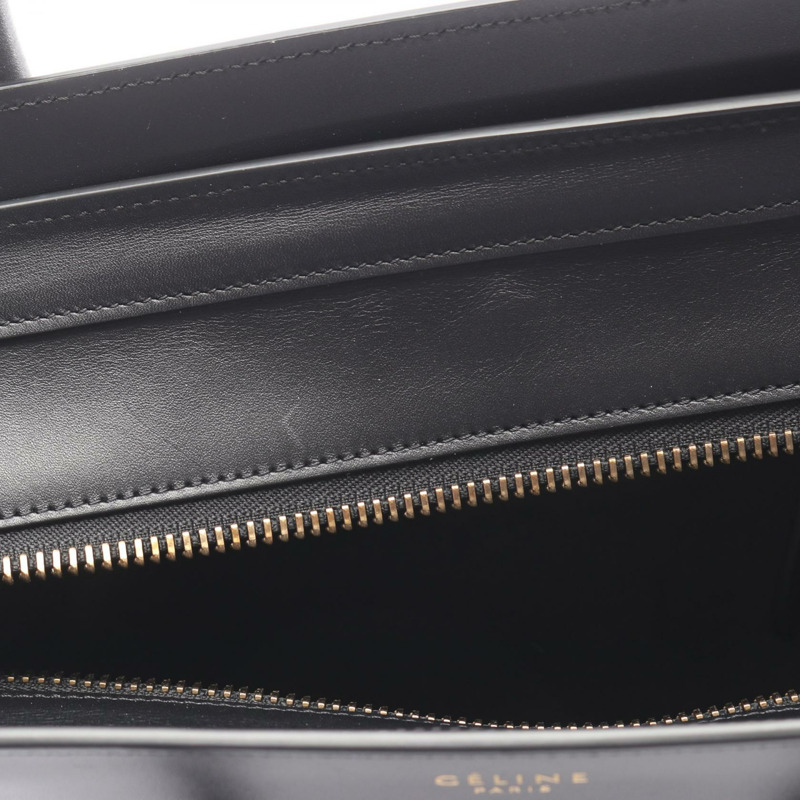 CELINE Luggage Micro Shopper 手提包,皮革材質,海軍藍/黑色,二手女款-8