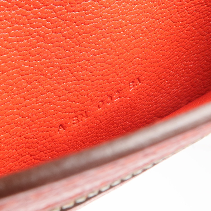 HERMES Chevre皮革Bearn Wallet長錢包Rouge de Coeur-15