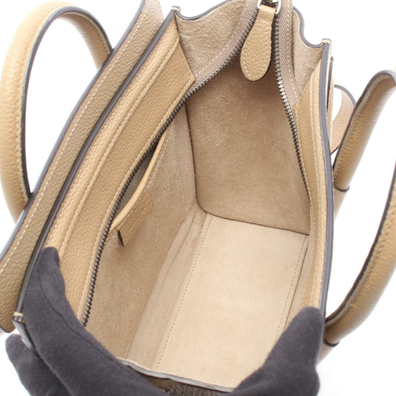 CELINE Luggage Nano Shopper 單肩斜背包 189243 皮革 米色 二手-2