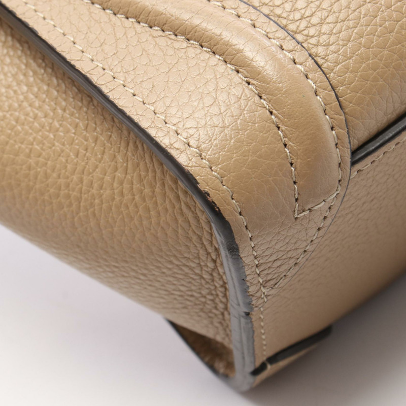 CELINE Luggage Nano Shopper 單肩斜背包 189243 皮革 米色 二手-8
