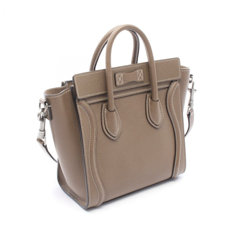 CELINE Luggage Nano Shopper 單肩斜背手提包，米色皮革，二手-1