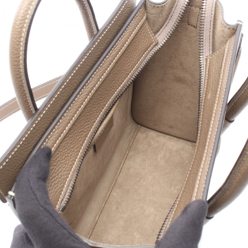 CELINE Luggage Nano Shopper 單肩斜背手提包，米色皮革，二手-2