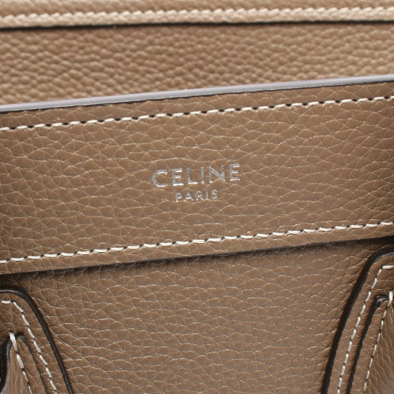 CELINE Luggage Nano Shopper 單肩斜背手提包，米色皮革，二手-3