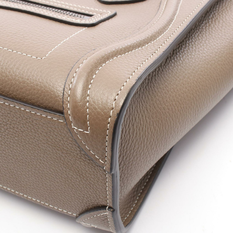 CELINE Luggage Nano Shopper 單肩斜背手提包，米色皮革，二手-5