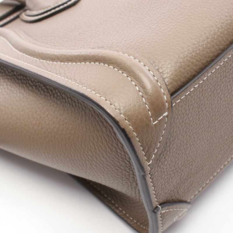 CELINE Luggage Nano Shopper 單肩斜背手提包，米色皮革，二手-6