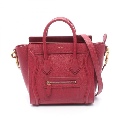 CELINE Luggage Nano Shopper 單肩斜背包 189243 皮革 粉紅色 二手