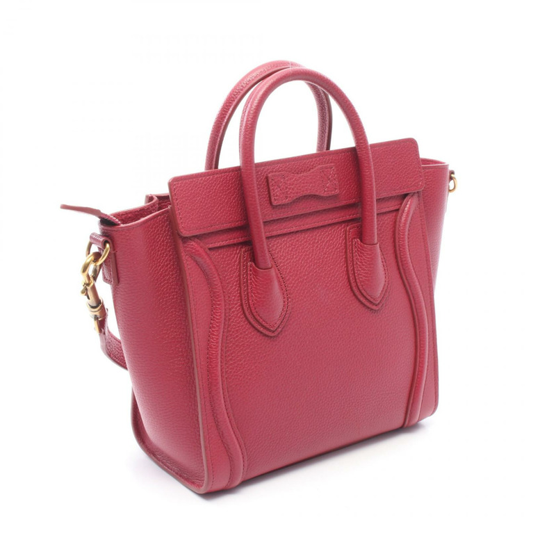 CELINE Luggage Nano Shopper 單肩斜背包 189243 皮革 粉紅色 二手-1