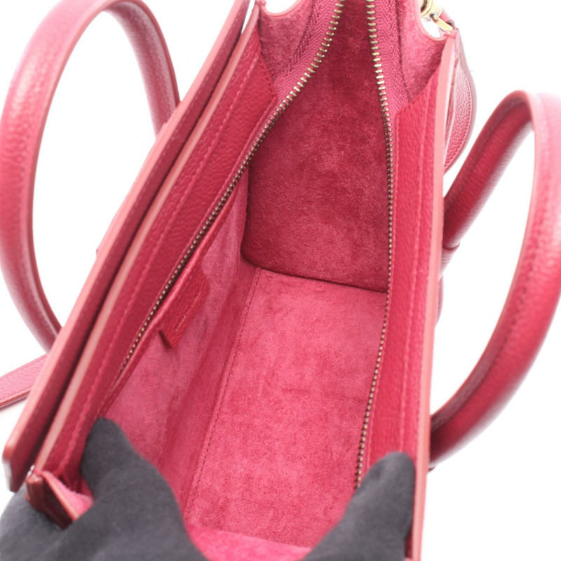 CELINE Luggage Nano Shopper 單肩斜背包 189243 皮革 粉紅色 二手-2