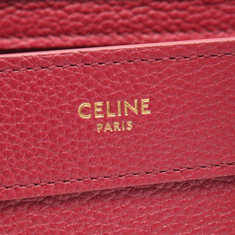 CELINE Luggage Nano Shopper 單肩斜背包 189243 皮革 粉紅色 二手-3
