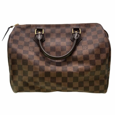 LOUIS VUITTON 路易威登 SPEEDY 30 深棕色 PVC帆布 金釦