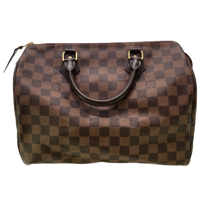 LOUIS VUITTON 路易威登 SPEEDY 30 深棕色 PVC帆布 金釦-0
