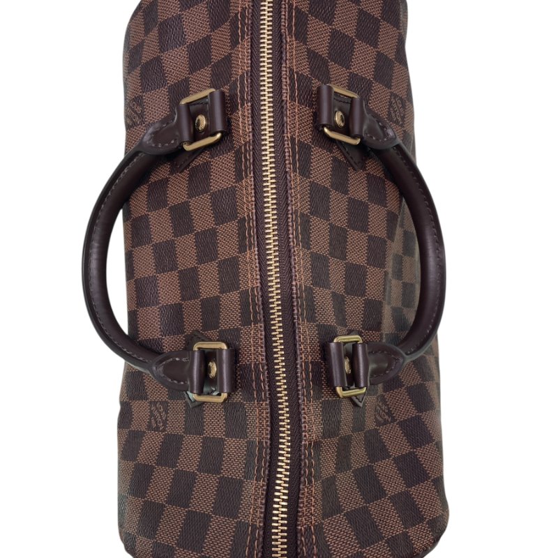 LOUIS VUITTON 路易威登 SPEEDY 30 深棕色 PVC帆布 金釦-11