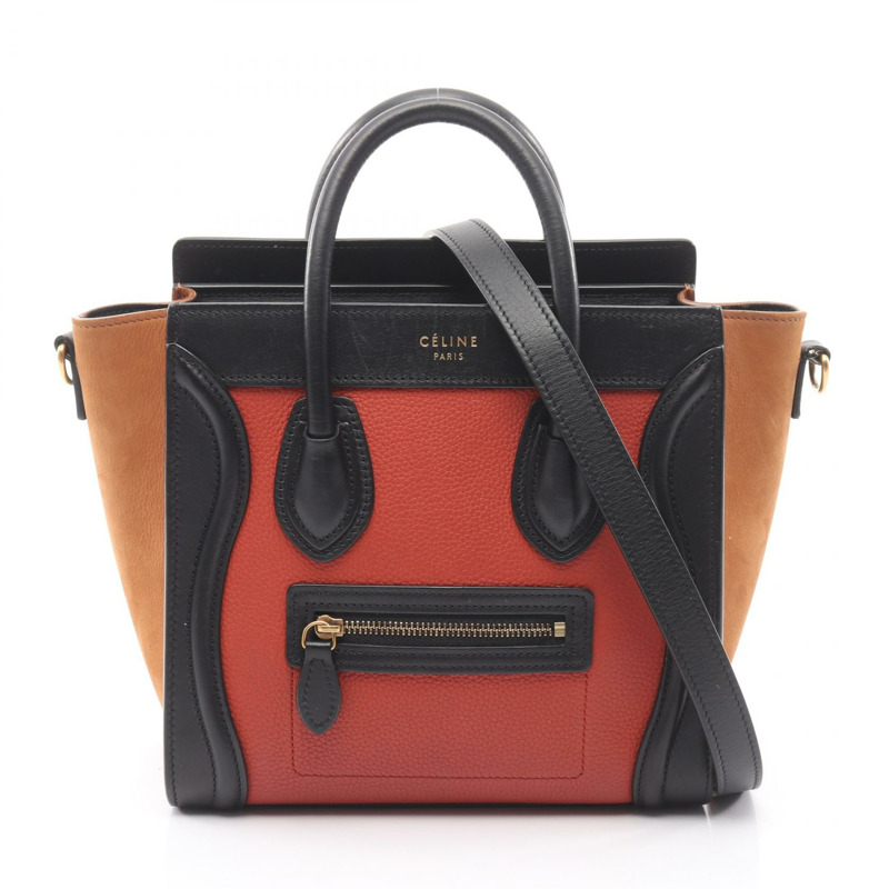 CELINE Luggage Nano Shopper 單肩斜背手提包 皮革二手-0