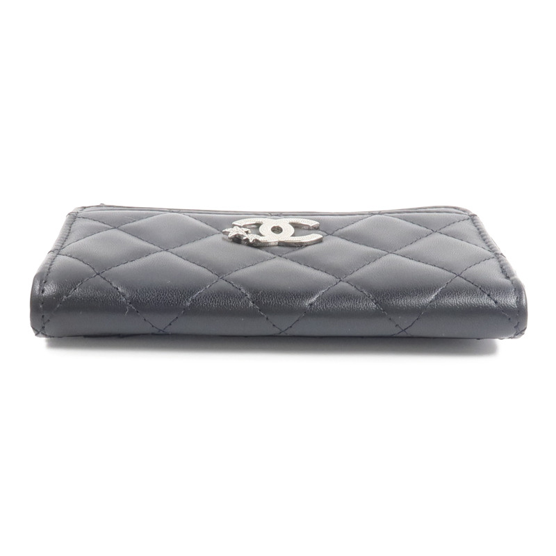CHANEL 羊皮皮革Rhinestone Star CC Logo Card Holder錢包-5