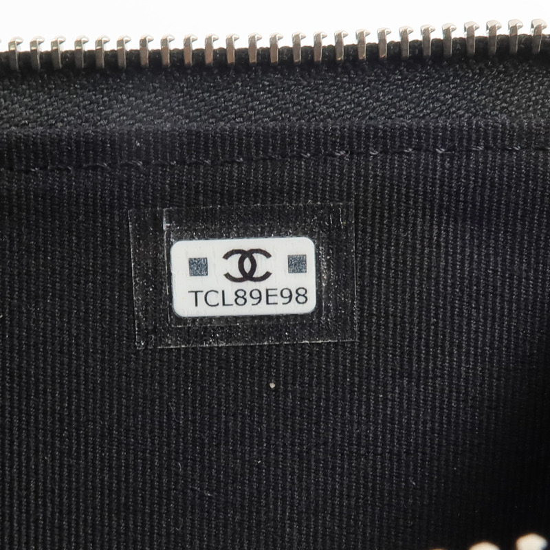 CHANEL 羊皮皮革Rhinestone Star CC Logo Card Holder錢包-14