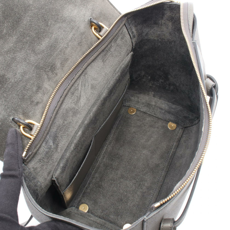 CELINE BELT BAG MINI 單肩手提包 灰色皮革 GHW 二手 女士-2