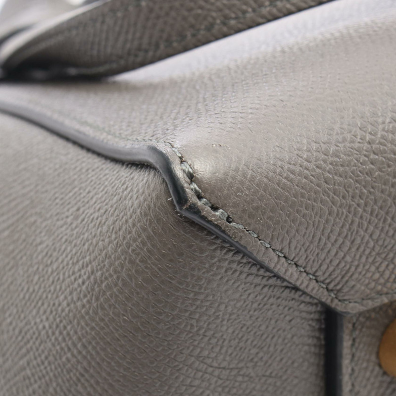 CELINE BELT BAG MINI 單肩手提包 灰色皮革 GHW 二手 女士-4