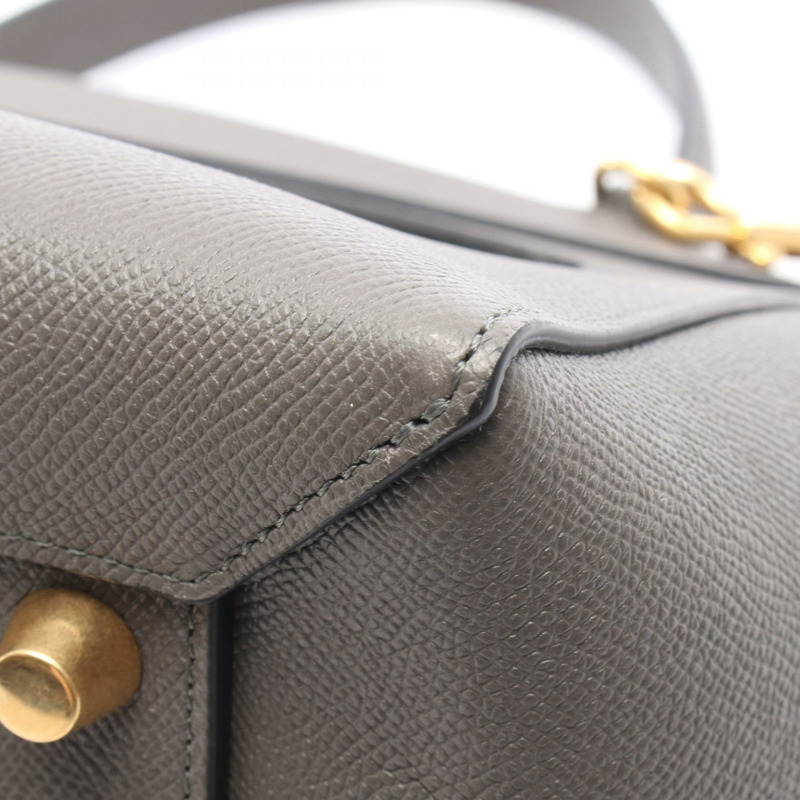 CELINE BELT BAG MINI 單肩手提包 灰色皮革 GHW 二手 女士-6