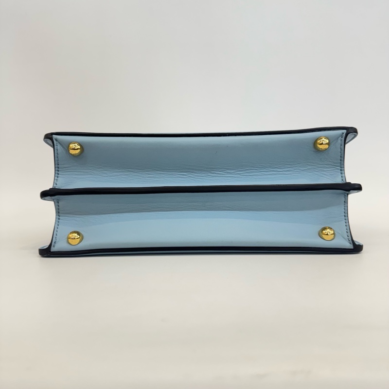 99新❤️Fendi/芬迪peekaboo ISeeU藍金風琴小號單肩斜挎包手提包，金扣💙正品保障-4