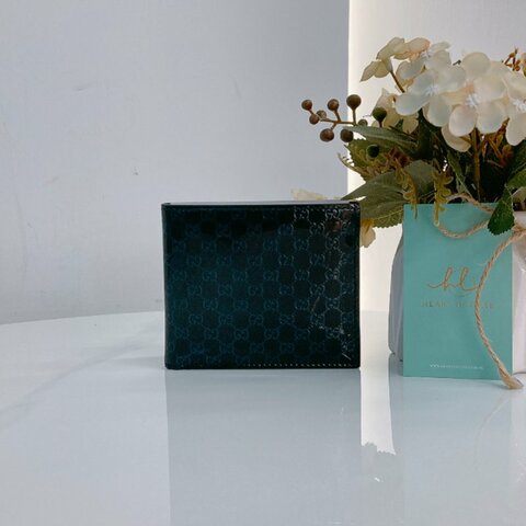MS0701 Gucci 古馳經典款中長短錢包 漆皮深藍色 Microssima Bi-Fold Wallet Patent Leather Blue