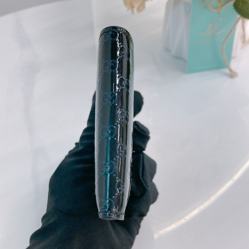 MS0701 Gucci 古馳經典款中長短錢包 漆皮深藍色 Microssima Bi-Fold Wallet Patent Leather Blue-3
