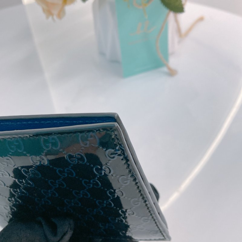 MS0701 Gucci 古馳經典款中長短錢包 漆皮深藍色 Microssima Bi-Fold Wallet Patent Leather Blue-6