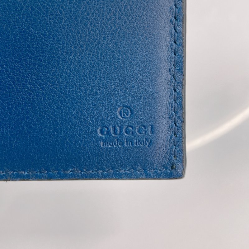 MS0701 Gucci 古馳經典款中長短錢包 漆皮深藍色 Microssima Bi-Fold Wallet Patent Leather Blue-8