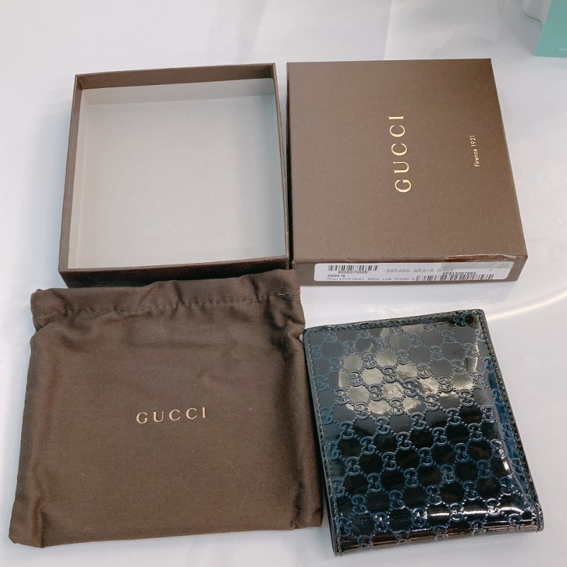 MS0701 Gucci 古馳經典款中長短錢包 漆皮深藍色 Microssima Bi-Fold Wallet Patent Leather Blue-15