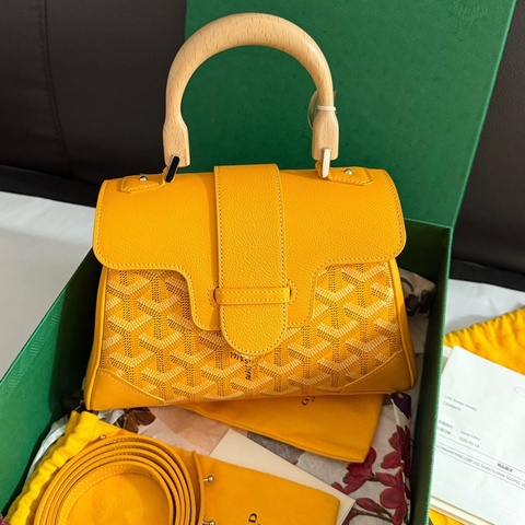 99新 Goyard/戈雅 西貢mini 招財黃 25年全套配件