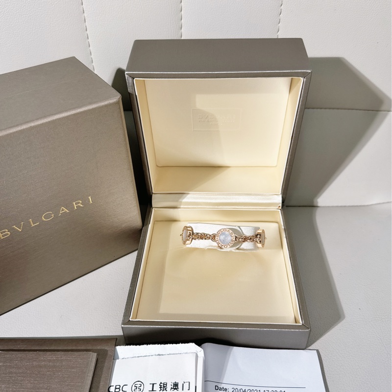 Bvlgari 寶格麗 黑白雙面圓餅手鍊,白貝母黑瑪瑙,S號-1