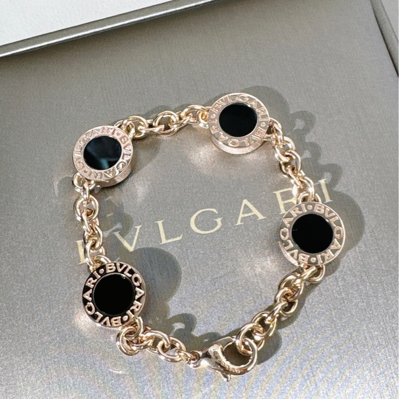 Bvlgari 寶格麗 黑白雙面圓餅手鍊,白貝母黑瑪瑙,S號-2