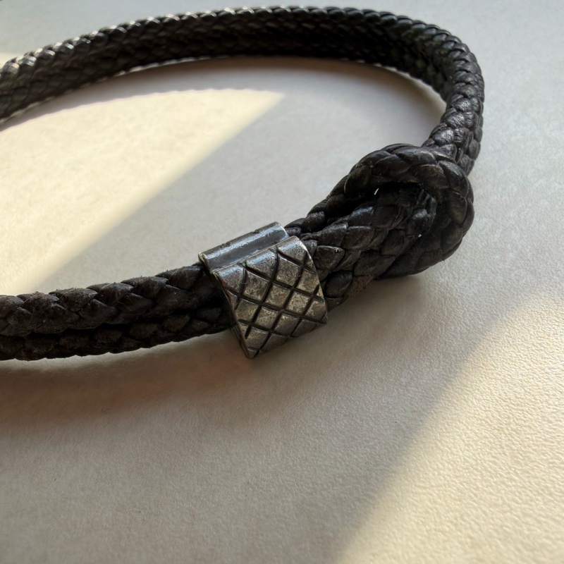 Bottega Veneta 可調節編織手環 巧克力色-0