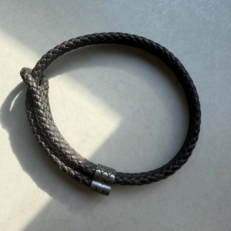 Bottega Veneta 可調節編織手環 巧克力色-2