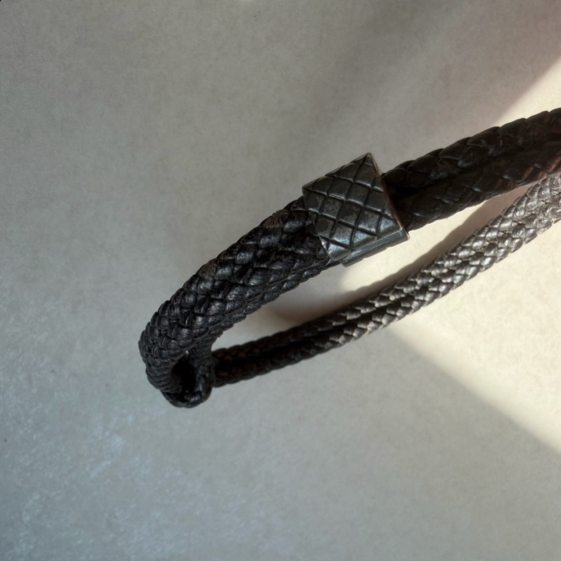 Bottega Veneta 可調節編織手環 巧克力色-6