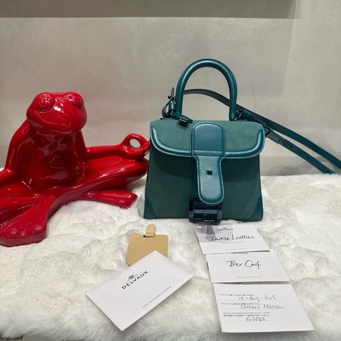 (98新)✨德爾沃 Brilliant系列mini舌頭包 湖水藍配色手提包斜背包 ❤️正品